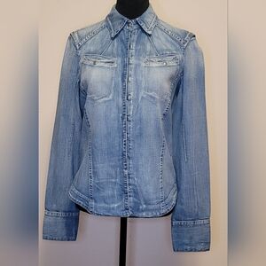 DKNY Faded Blue Button-Up Shirt